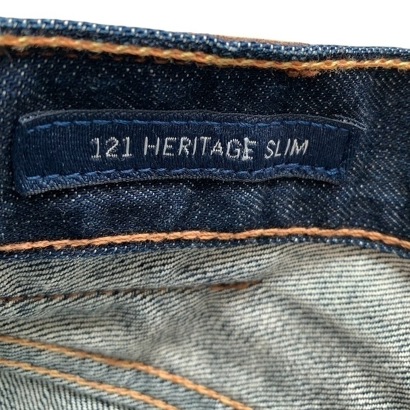 Men Jeans Lucky Brand Blue 121 Heritage Slim Fit Handcrafted Straight Leg Jeans - Picture 6 of 6